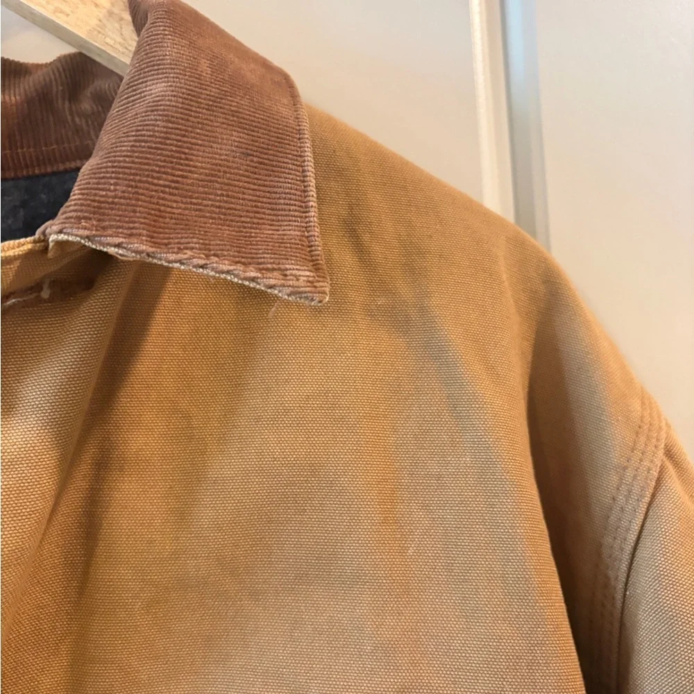 Carhartt Sandstone Canvas Workwear  Lined Chore Jacket Size 44 T